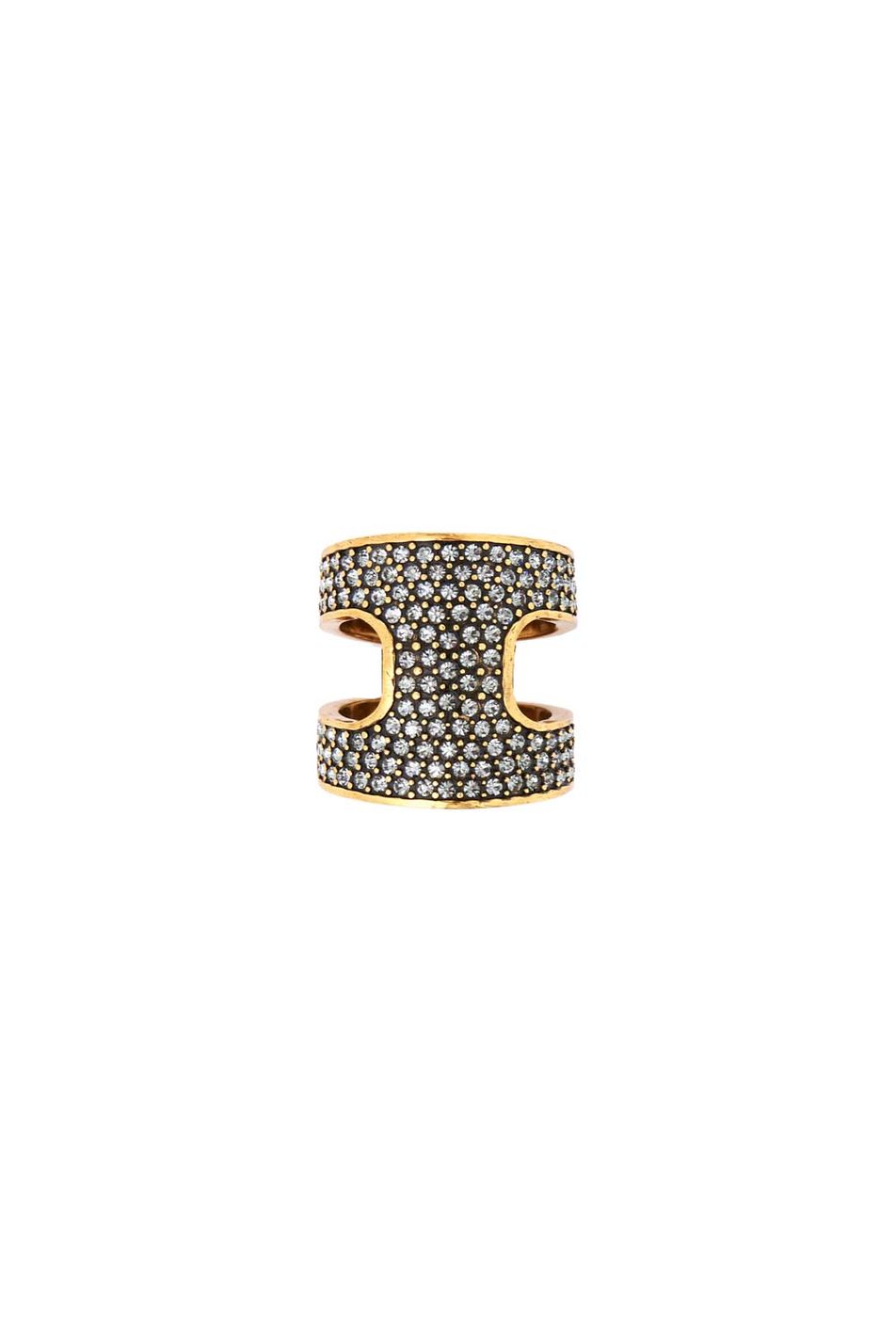 Anel Strass Vibrant Ouro Vintage